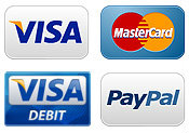 We accept Visa, Mastercard, American Express & Paypal