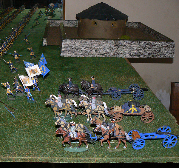 Jan Arnerdal diorama with 40mm scale soldiers