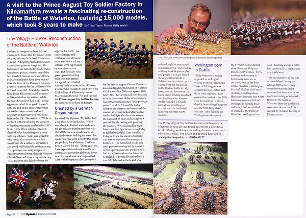 The Opinion Magazine December 2015 article on the Toy Soldier Factory.