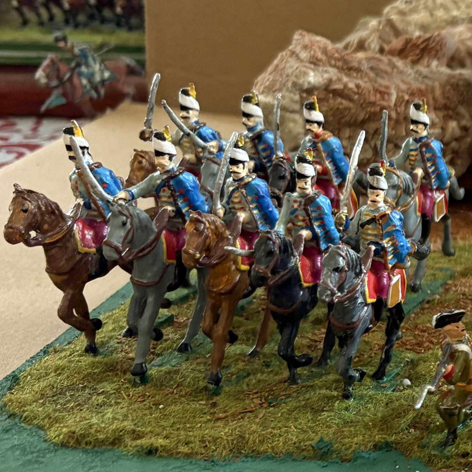 40mm scale tin soldiers cast by Roberto Maggi after casting them from Prince August moulds.
